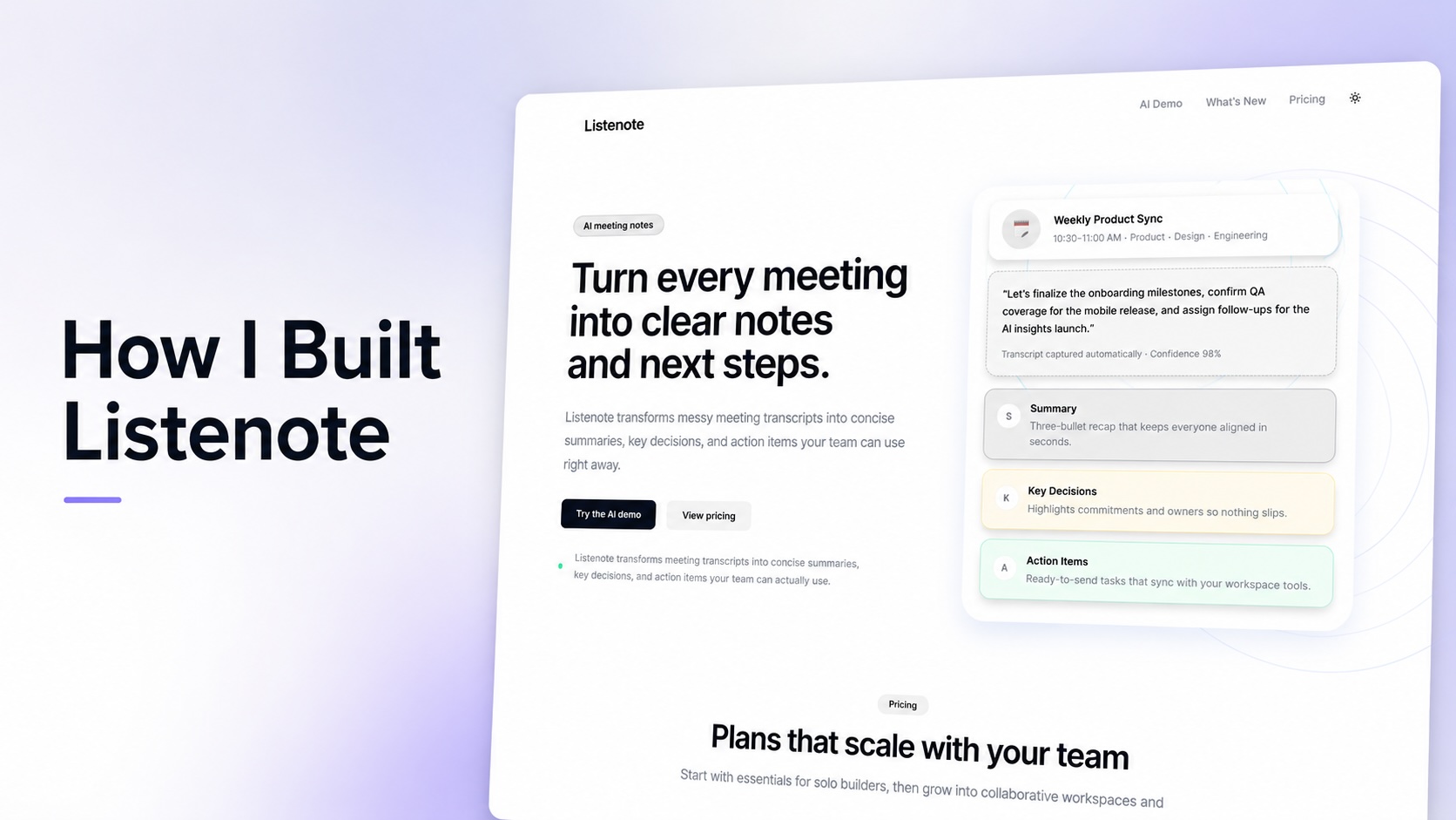How I Built an AI Meeting Notes SaaS